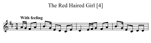 Red Haired Girl [4], The - staff notation