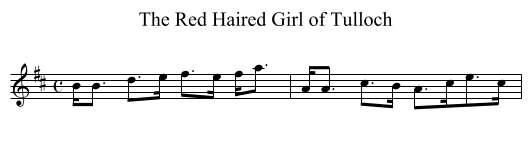 Red Haired Girl of Tulloch, The - staff notation