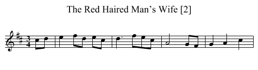 Red Haired Man’s Wife [2], The - staff notation