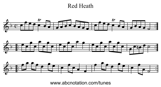 Red Heath - staff notation