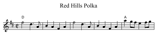 Red Hills Polka - staff notation