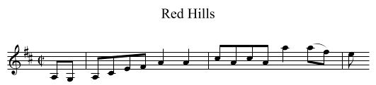 Red Hills - staff notation