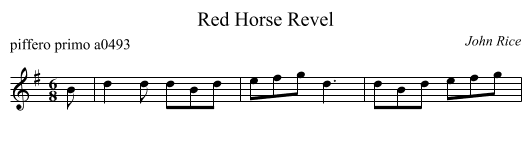Red Horse Revel - staff notation