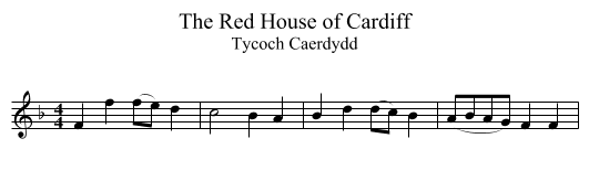 Red House of Cardiff, The - staff notation