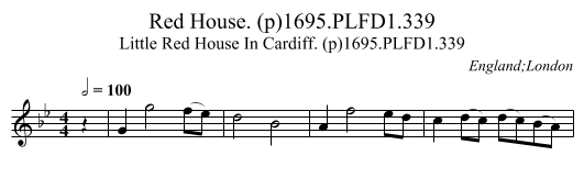 Red House. (p)1695.PLFD1.339 - staff notation