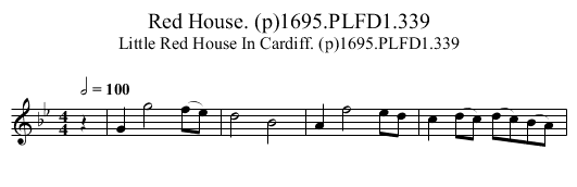 Red House. (p)1695.PLFD1.339 - staff notation