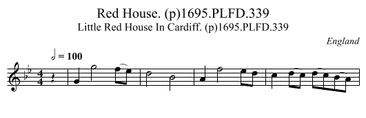 Red House. (p)1695.PLFD.339 - staff notation