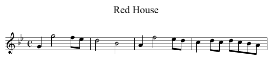 Red House - staff notation