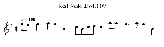 Red Joak. JJo1.009 - staff notation