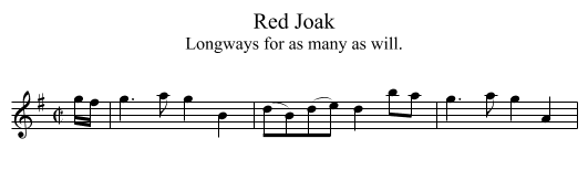 Red Joak - staff notation