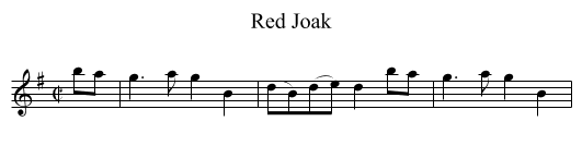 Red Joak - staff notation