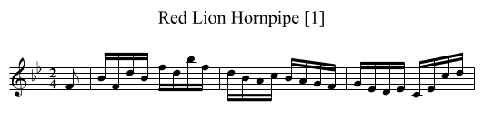 Red Lion Hornpipe [1] - staff notation