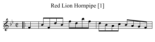 Red Lion Hornpipe [1] - staff notation