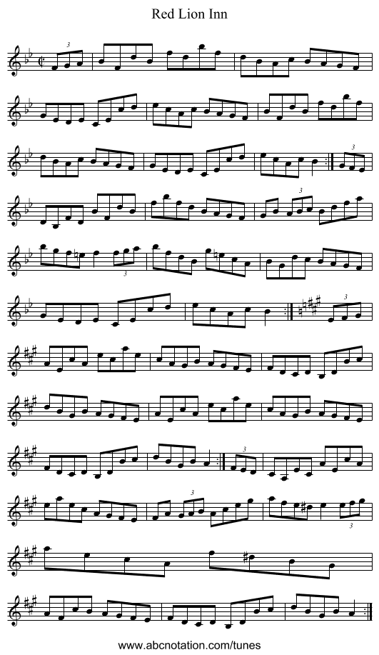 Red Lion Inn - staff notation