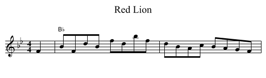 Red Lion - staff notation