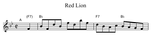 Red Lion - staff notation