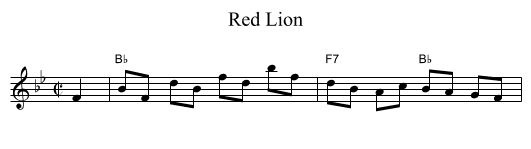 Red Lion - staff notation