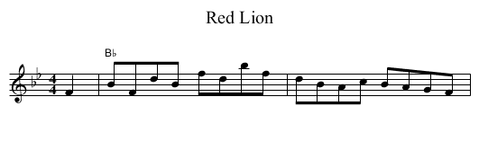 Red Lion - staff notation
