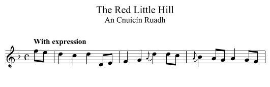 Red Little Hill, The - staff notation