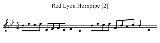 Red Lyon Hornpipe [2] - staff notation