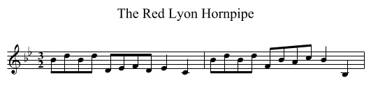 Red Lyon Hornpipe, The  - staff notation