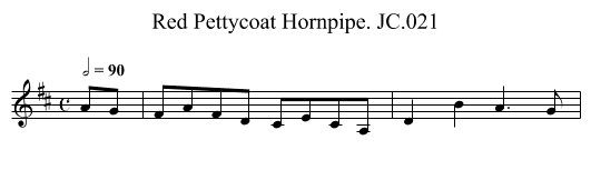 Red Pettycoat Hornpipe. JC.021 - staff notation