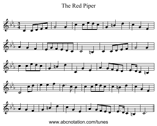Red Piper, The - staff notation