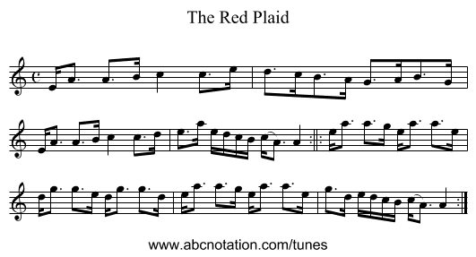 Red Plaid, The - staff notation