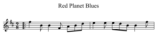 Red Planet Blues - staff notation