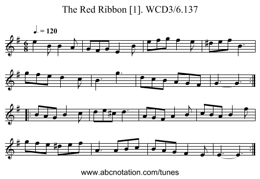 Red Ribbon [1]. WCD3/6.137, The - staff notation