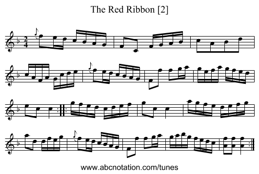 Red Ribbon [2], The - staff notation