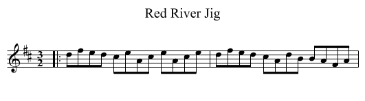 Red River Jig - staff notation