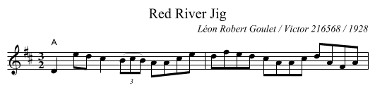 Red River Jig - staff notation