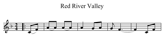 Red River Valley - staff notation
