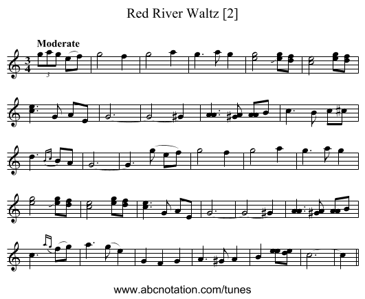 Red River Waltz [2] - staff notation