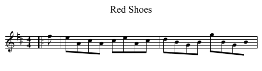 Red Shoes - staff notation