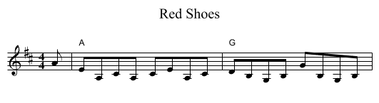 Red Shoes - staff notation
