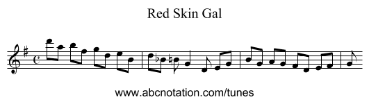 Red Skin Gal - staff notation