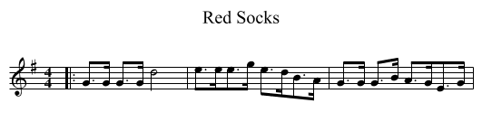 Red Socks - staff notation
