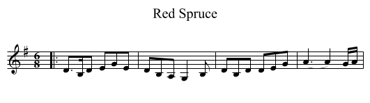 Red Spruce - staff notation