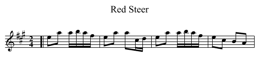 Red Steer - staff notation