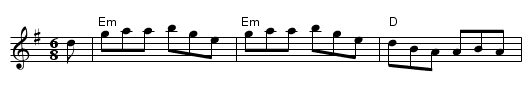 Red Stocking - staff notation
