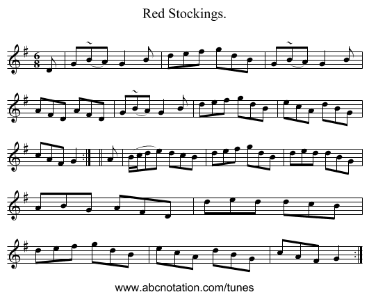 Red Stockings. - staff notation