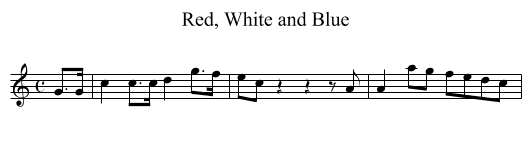 Red, White and Blue - staff notation