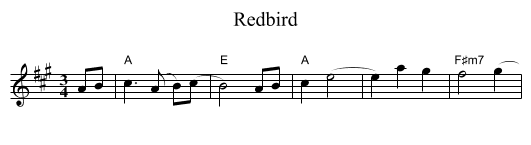 Redbird - staff notation
