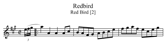 Redbird - staff notation