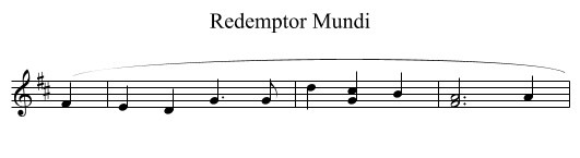 Redemptor Mundi - staff notation