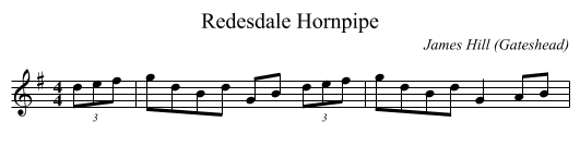 Redesdale Hornpipe - staff notation