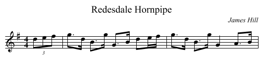 Redesdale Hornpipe - staff notation