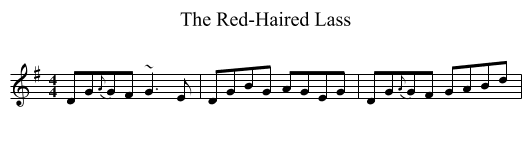 Red-Haired Lass, The  - staff notation